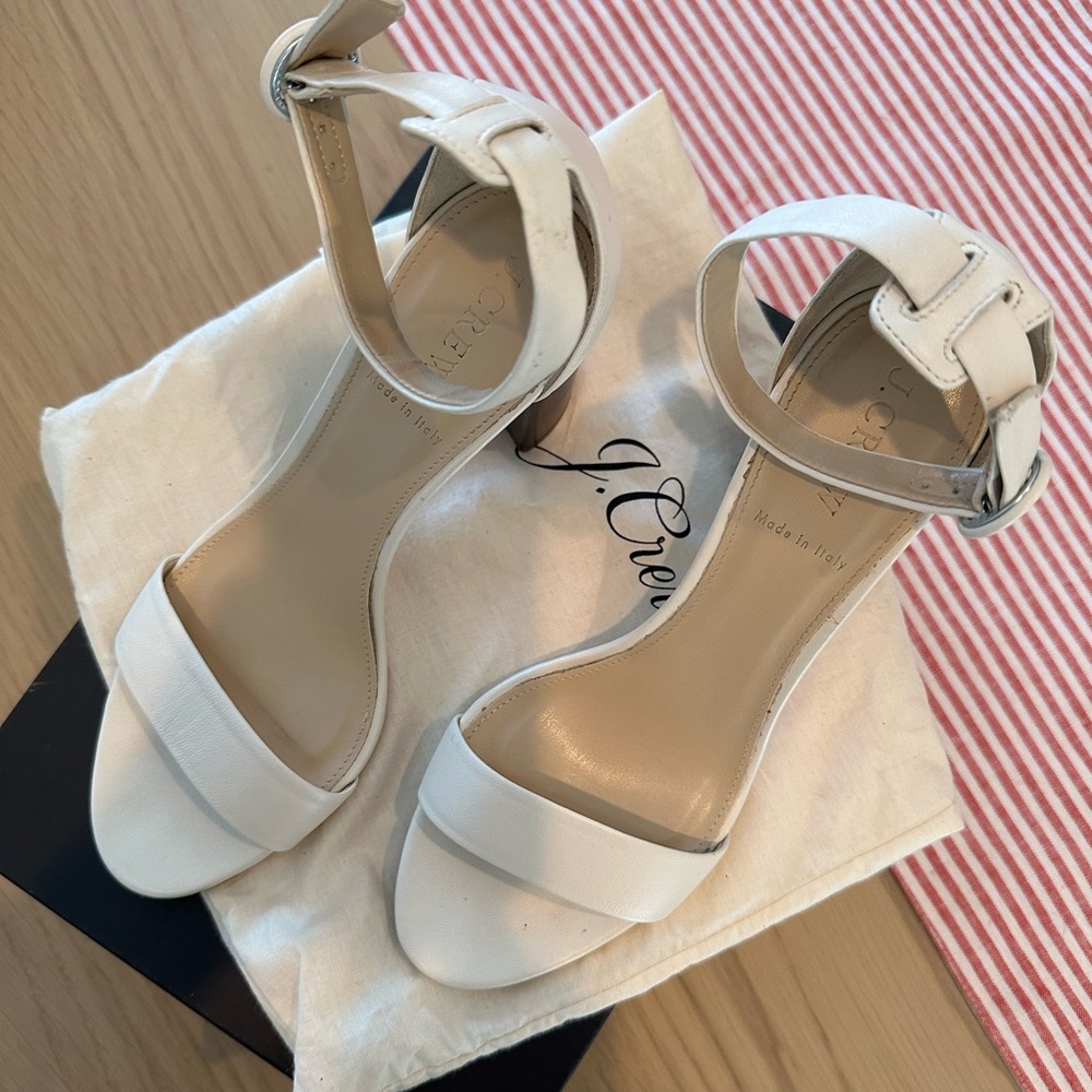 J.Crew Leather Ankle Strap Sandal in Vintage Champagne